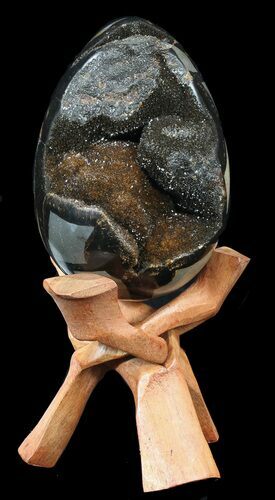 Septarian Dragon Egg Geode - Crystal Filled #40899
